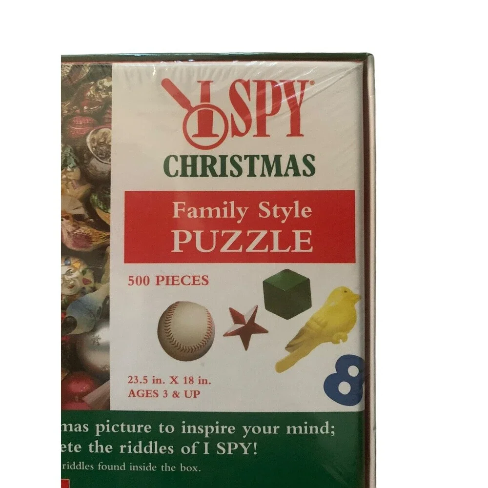 I SPY Christmas Family Style Puzzle 500 Pieces Scholastic Small Med & Lg Pieces